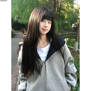 ✨ 女生上衣衛衣 加厚大學T ✨✨ 美式復古撞色拼接連帽衛衣外套女秋季寬松設計感小眾休閑開衫上衣
