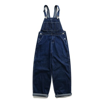 XBRO美式復古重磅寬松中性丹寧情侶學生四季連體牛仔背帶褲長褲bf【木屋雜貨】