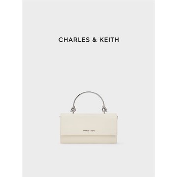 (免運)CHARLES&KEITH夏季女包CK6-10840559-A金屬手提鏈條斜挎小方包女