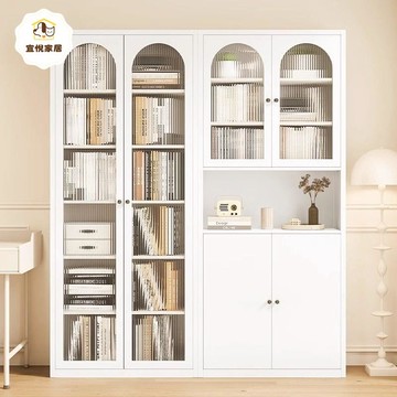 【臺灣公司 可打統編】免運 書架 鋼架書架 鋼制書柜新款帶門防塵玻璃門展示柜客廳儲物柜兒童學生收納落地柜 可開發票 全館八折 工廠現貨直銷 新品特價 y1172