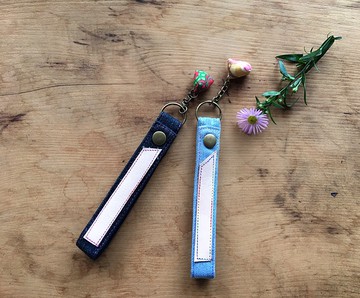 粽在一起皮製鑰匙圈