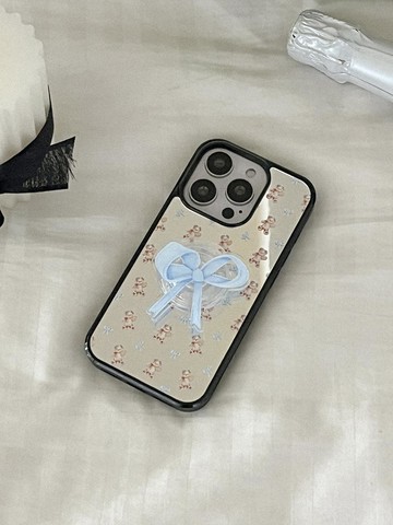 Fluffy Bear Pattern Premium Mirror Bumper Case
