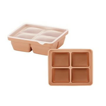 韓國MOYUUM白金矽膠副食品分裝盒4格(MMUM1064437南瓜橘) 390元