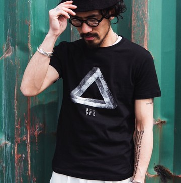 【JP.美日韓 】 卡通 三角形 幾何圖形 潮流上衣男 穿搭 短袖 春夏 短袖 上衣 潮流衣 非REMIX remdy