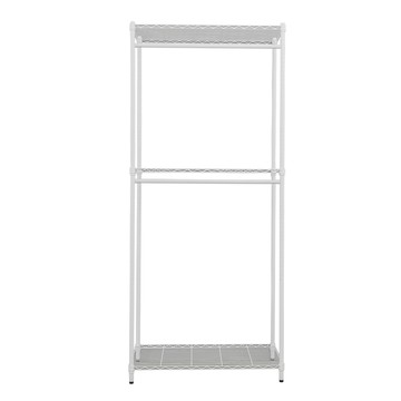 【dayneeds】輕型 90x45x210公分 三層雙桿烤白衣櫥架