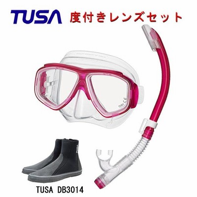 TUSA 度付きレンズ軽器材3点セットスプレンダイブ2 インプレックス ハイパードライsp461/インプレックス ハイパードライ ミニsp451 スノーケルTUSA ロングブーツ