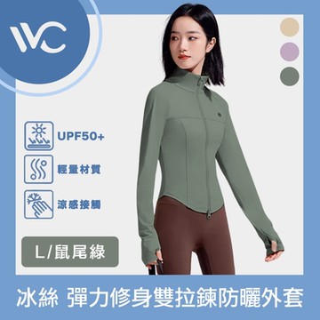 VVC 零感系列 抗UV輕膚冰絲 超彈力修身 雙拉鍊防曬外套