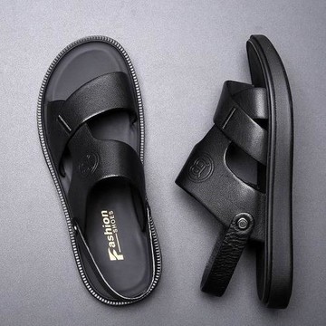 涼鞋男夏季2024新款外穿青少年防滑防臭運動開車兩用涼拖沙灘拖鞋