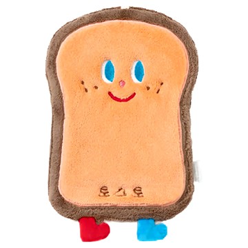 半島良品 食物造型珊瑚絨擦手巾  吐司 棕色  1個