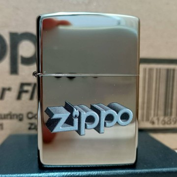 【現貨附發票】美國 Zippo 打火機 正品 ZIPPO立體 LOGO 鏡面  (型號49417)