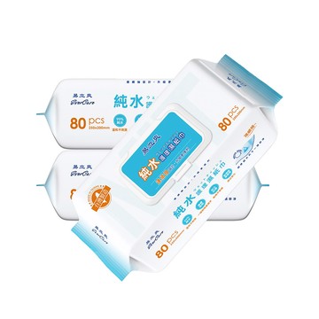 加厚型 易立爽 99%純水護理濕巾 加蓋款 80抽12包/箱