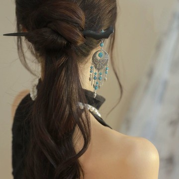 兮顏復古民族風流蘇發簪高級感新中式盤發簪子女古風旗袍漢服發飾 z803