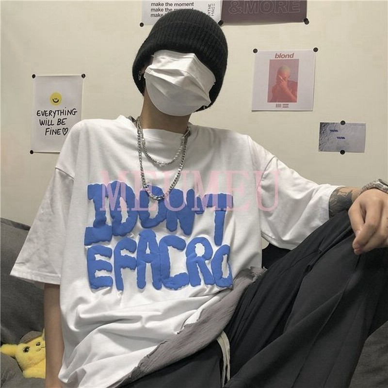 日系 Tシャツ カップル レディース 半袖 夏 ゆるい トップス 韓国ファッション 原宿系 Bf風 ヒップホップ ダンス ストリート風 カジュアル 大きいサイズ 通販 Lineポイント最大get Lineショッピング