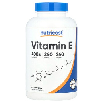 Nutricost, 維生素 E，180 毫克（400 國際單位），240 粒軟膠囊