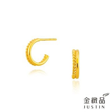 金緻品 黃金耳環 通心麻花 0.72錢