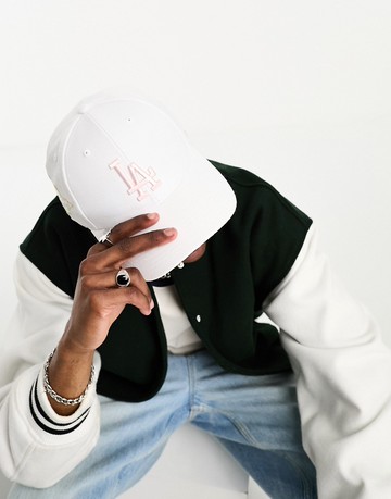 47 Brand LA Dodgers baseball cap in white with logo and badge embroidery