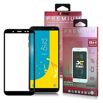 Xmart For 三星 Galaxy J6 超透滿版 2.5D 鋼化玻璃貼-黑