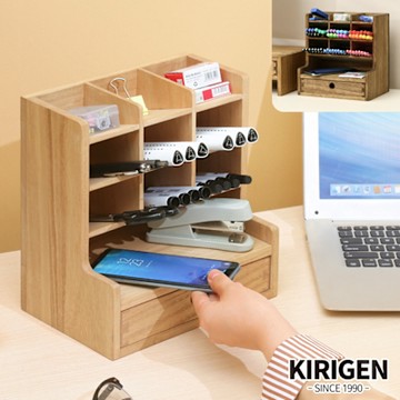 【桐趣】時光製木所單抽9格展示筆架盒-2色可選