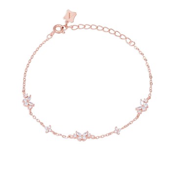 L'amour 花漾蝴蝶手鏈 (玫瑰金)