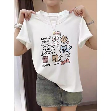 夏季寬松冰絲涼感白色T恤女短袖2025新款爆款莫代爾半袖正肩上衣