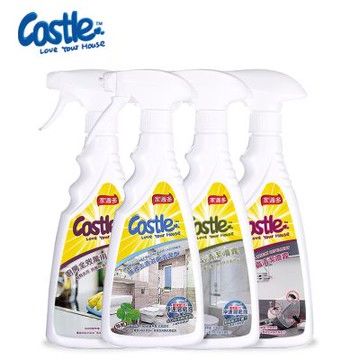 【Castle 家適多】廚衛清潔超值組｜強效去漬浴廁清潔噴霧+玻璃皂垢清潔噴霧+廚房全效萬用清潔+植淨防蟲清潔噴霧