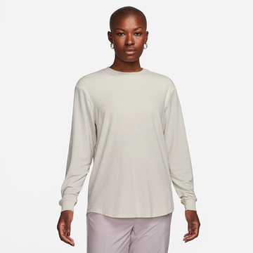 NIKE 上衣 女款 長袖上衣 運動 AS W NK ONE RELAXED DF LS TOP 米白 FN2818-104