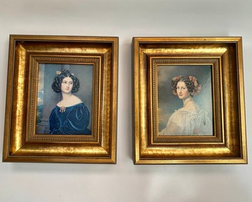 復古貴婦肖像鍍金相框優雅牆面裝飾配對