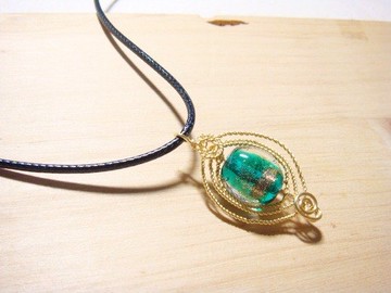 柚子林琉璃 - 水波漣漪 - 琉璃項鍊系列 - 金流沙