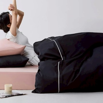 青鳥家居 台灣製 厚吐司純棉薄被套6x7尺 - 橘色