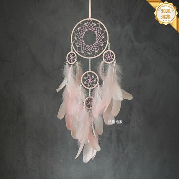 【捕夢網風鈴】臥室掛飾 創意裝飾 森系風鈴 復古風鈴 店鋪裝飾 婚禮禮物 成品吊飾 手工編織 羽毛流蘇 送禮佳品