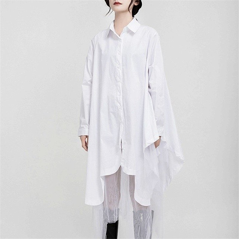 個性的 シャツワンピース モード系ファッション 白 黒 チュール 長袖 イベント オフ会 コスプレ 通販 Lineポイント最大get Lineショッピング