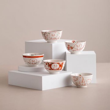 鍋小姐日本進口雪兔飯碗日式陶瓷手繪可愛兔子湯碗家用分餐碗