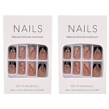 Paula's Nail 寶拉美甲 美甲貼片 AP69177 大甲型美甲 中長款 24片含工具包  AP69177 中長款  2盒