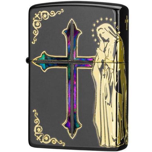 ZIPPO  シェルマリア シェル加工 マリア 真鍮いぶし ジッポ ライター