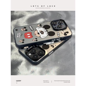 適用于蘋果16promax手機殼蒙眼老鼠15磨砂彩銀xr電鍍xs膚感12pro防摔硅膠保護套11iphone13/14promax高級16