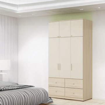 文創集 椰加4尺六門四抽加高衣櫃組合-121x57x235cm免組