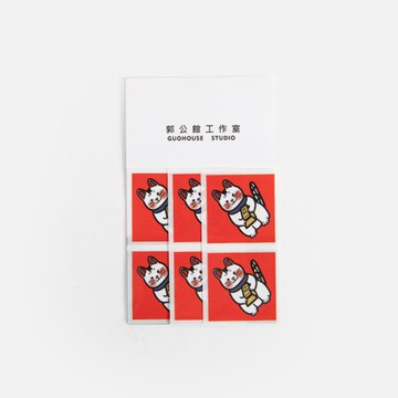郭公館工作室  斗方小貼紙-招財貓