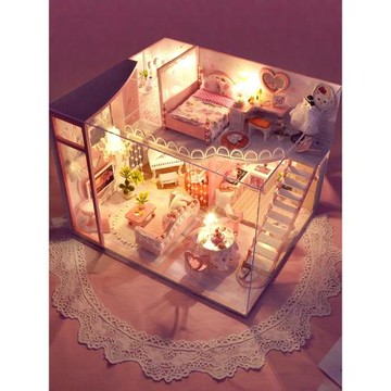 diy手工小屋拼裝模型生日禮物女生男生木制小房子智趣屋別墅閣樓