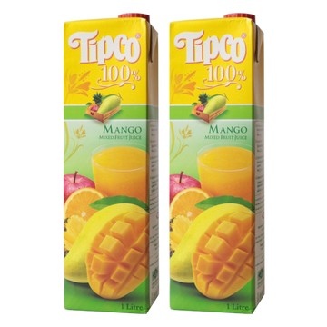 Tipco 芒果綜合果汁  100%天然果汁  無防腐劑  無人造香料  不添加糖  無著色劑  1L  2瓶