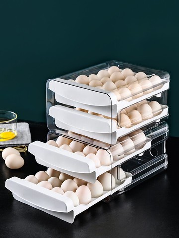 雙層冰箱雞蛋收納盒抽屜式家用廚房防摔放雞蛋盒子架托食品保鮮盒