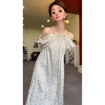 法式掛脖連衣裙子女絕美氣質精致高端輕奢宴會生日party小禮服秋