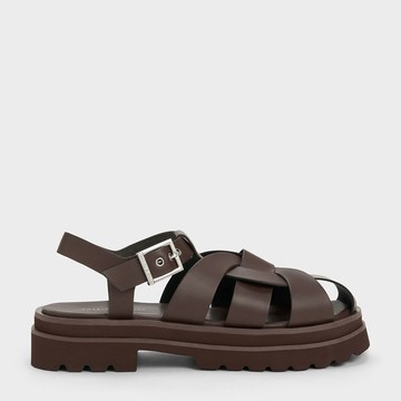 Nell 寬編織厚底涼鞋