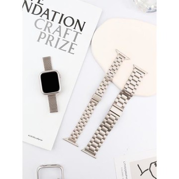 星光金屬表帶適用iwatch11/10/9/8/7/6/5/4/3代蘋果s10手表帶applewatch磁吸s11米蘭se高級感s9男女金屬腕帶