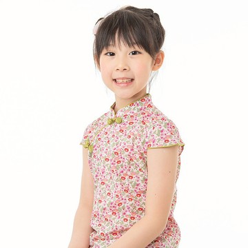 兒童旗袍 古風 四季款 沁粉雛菊