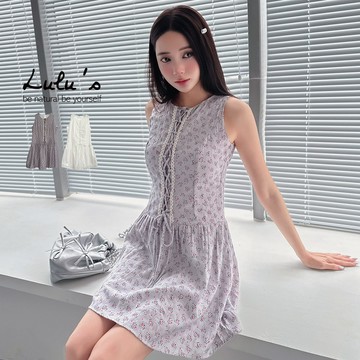 限時69折/現貨/初戀小花綁繩無袖短洋裝２色【A02250044】