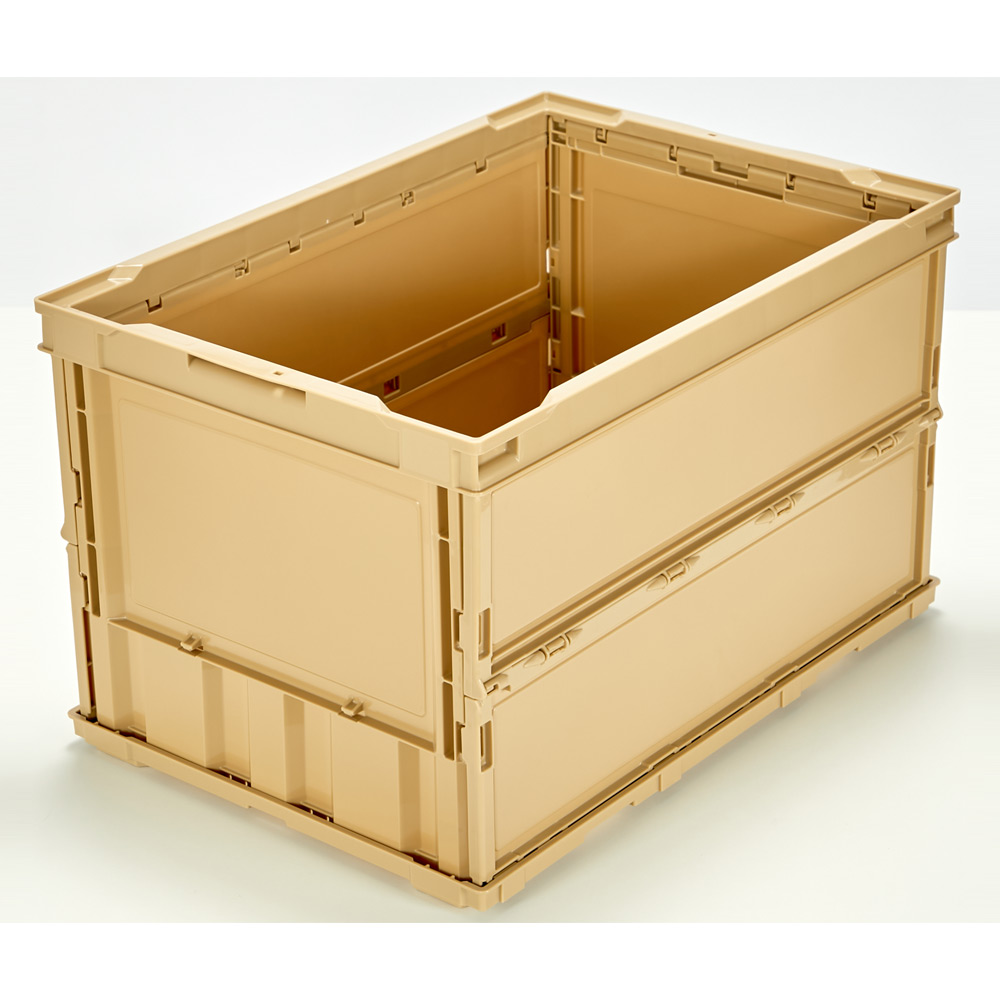 TRUSCO 薄型折りたたみコンテナスケル50Lロックフタ付ブラウン TSK-C50B ブラウン|作業工具 工具収納 折りたたみコンテナ 工場・現場用商品 物流保管用品 コンテナ・パレット 折りたたみコンテナ
