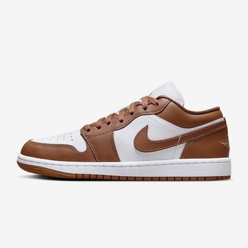 NIKE 耐吉 女休閒鞋-白/咖啡色 WMNS AIR JORDAN 1 LOW-DC0774202