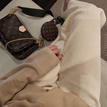 【🍒櫻桃大尺碼】M-4XL 大尺碼燈芯絨褲子女顯瘦秋冬闊腿褲女新款高腰垂感直筒褲