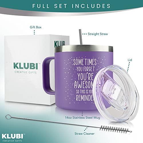 KLUBI Inspirational Gifts for Women ?Stainless Steel Coffee Purple Mug Tumb