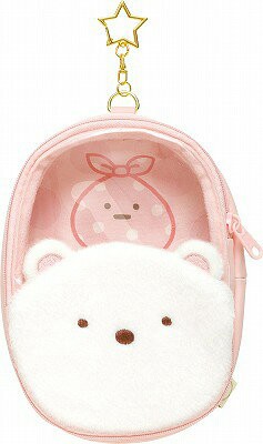 【震撼精品百貨】角落生物 Sumikko Gurashi~SAN-X角落生物收納包掛飾-粉紅白熊*84070